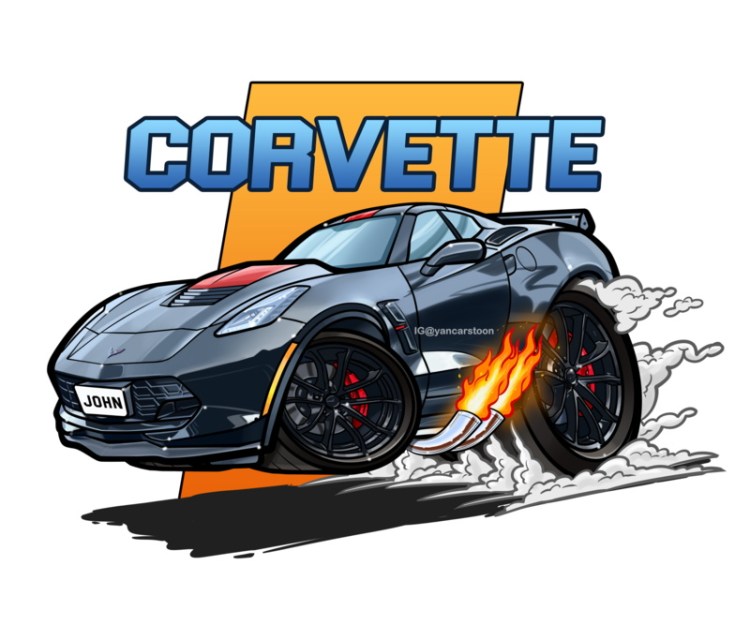 chevrole corevette cartoon car